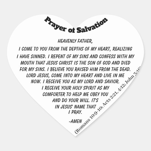 PRAYER Herz-Aufkleber (Vorderseite)