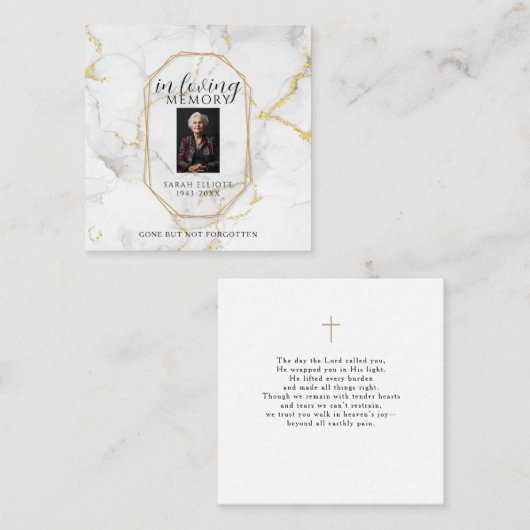 Prayer in memory of loved one Card Telefonnummerkarte (Vorne/Hinten)