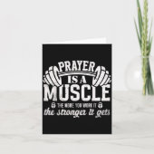 Prayer Is A Muscle Christian Fitness Gym Quote Karte (Vorderseite)