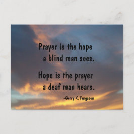 PRAYER IST DIE HOFFNUNGSPOSTKARTE FEIERTAGSPOSTKARTE