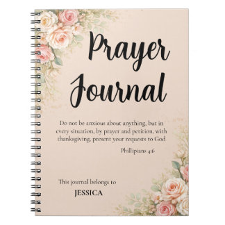 Prayer Journal – Philippians 4:6 Christian Floral  Notizblock