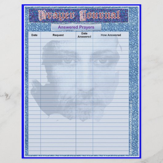 PRAYER JOURNAL SEITEN Album / Binder Beilage Seite (Hinten)