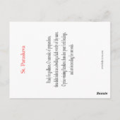 Prayer-Karte St. Paraskeva Postkarte (Rückseite)