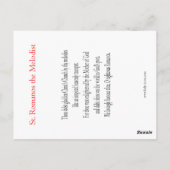 Prayer-Karte St. Romanos Postkarte (Rückseite)