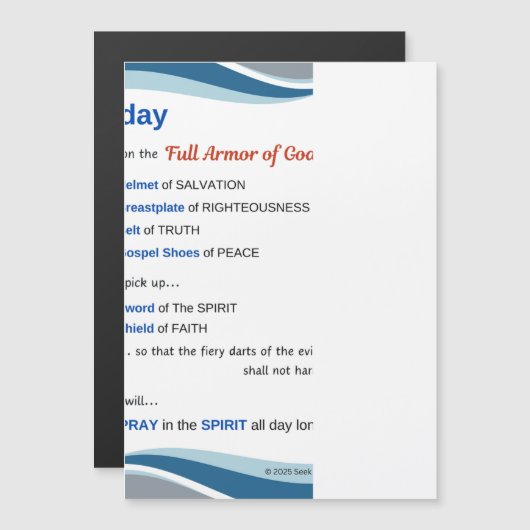 Prayer Magnet - Full Armor of God - 7"x5" (Vorne/Hinten)
