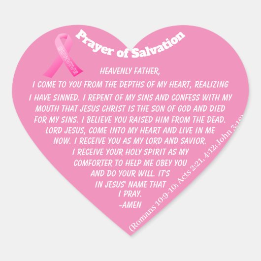 PRAYER OF SALVATION Herz-Aufkleber (Vorderseite)