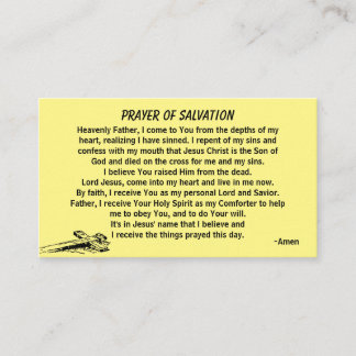 PRAYER OF SALVATION hinzufügen Kirche oder Ministe Visitenkarte