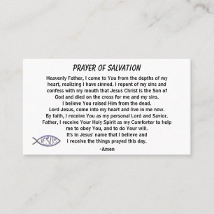 PRAYER OF SALVATION hinzufügen Kirche oder Ministe Visitenkarte