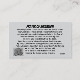 PRAYER OF SALVATION hinzufügen Kirche oder Ministe Visitenkarte