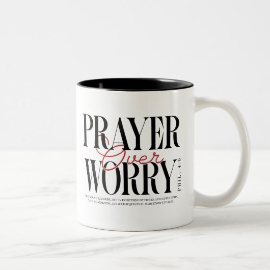 Prayer Over Worry mug Zweifarbige Tasse (Rechts)