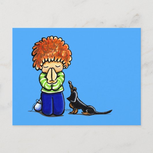 Prayer Partners Boy B/T Dackel Postkarte (Vorderseite)