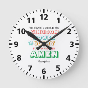 PRAYER personalisiert LORDS Runde Wanduhr
