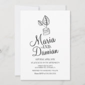 Prayer Pflanze Grüne Illustration Hochzeit Einladung (Vorderseite)