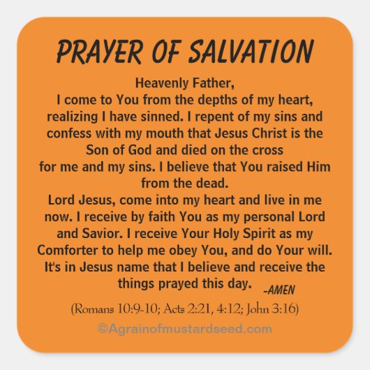 PRAYER QUADRATISCHER AUFKLEBER (Vorderseite)