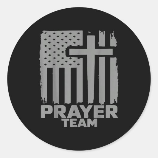 Prayer Team American Flag Christian Family Christi Runder Aufkleber (Vorderseite)