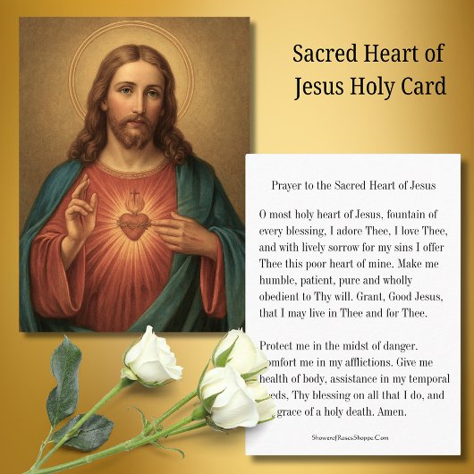 Prayer to the Sacred Heart of Jesus Holy Card Visitenkarte