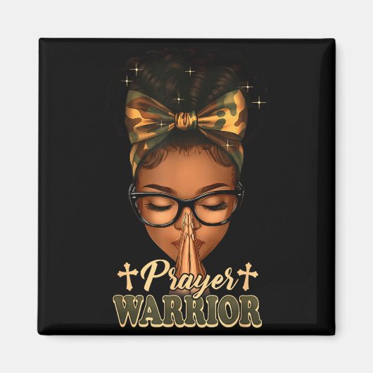 Prayer Warrior Christians Camo African American Af Magnet (Vorne)