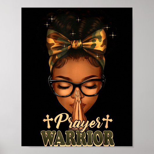 Prayer Warrior Christians Camo African American Af Poster (Vorne)
