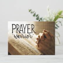 PRAYER WARRIOR Gebet Hand auf Bibelflachkarte