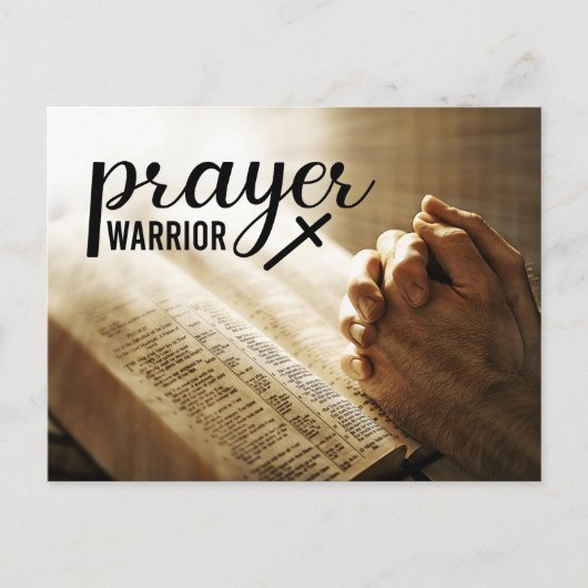 PRAYER WARRIOR Gebet Hand Bibel Christliches Kreuz Postkarte (Vorderseite)