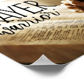 PRAYER WARRIOR Gebet Hände auf offene Bibel Poster (Ecke)