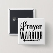 PRAYER WARRIOR Inspiration Christliches Zitat Button (Vorne & Hinten)