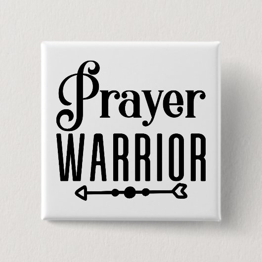 PRAYER WARRIOR Inspiration Christliches Zitat Button (Vorderseite)
