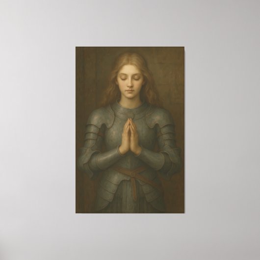 Prayer Warrior Maiden 01 – Holy Silver Armor Sacre Leinwanddruck (Vorderseite)