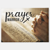PRAYER WARRIOR Offene Bibel Christliches Kreuz Magnet (Vorderseite)