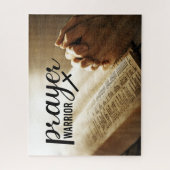 PRAYER WARRIOR Offene Bibel Christliches Kreuz Puzzle (Vertikal)
