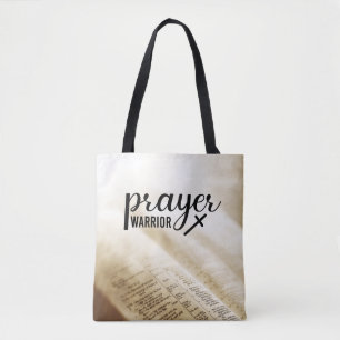 PRAYER WARRIOR Offene Bibel Christliches Kreuz Tasche
