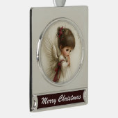 Prayerful Angel – Christmas Banner Design Banner-Ornament Silber (Rechts)