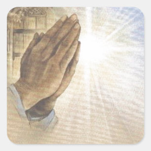 Praying%20Hands%202 Quadratischer Aufkleber