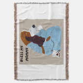 Praying Basset Hound Bless My Mommy  Decke (Vorderseite Vertikal)