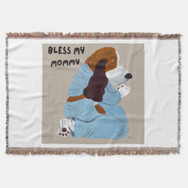 Praying Basset Hound Bless My Mommy  Decke