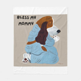 Praying Basset Hound Bless My Mommy  Fleecedecke