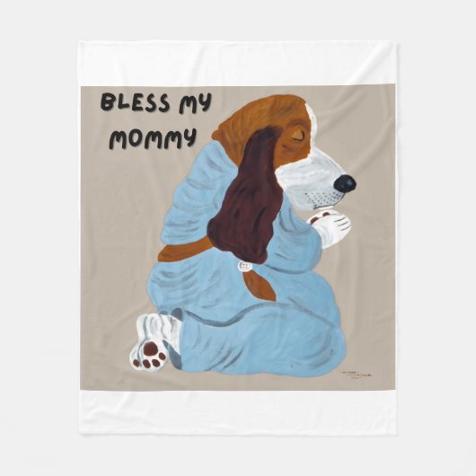 Praying Basset Hound Bless My Mommy  Fleecedecke (Vorderseite)