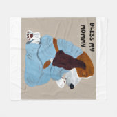 Praying Basset Hound Bless My Mommy  Fleecedecke (Vorderseite (Horizontal))