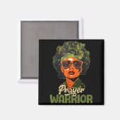 Praying Black Woman Afro Christian Sayings Prayer Magnet (Vorderseite/Rückseite)