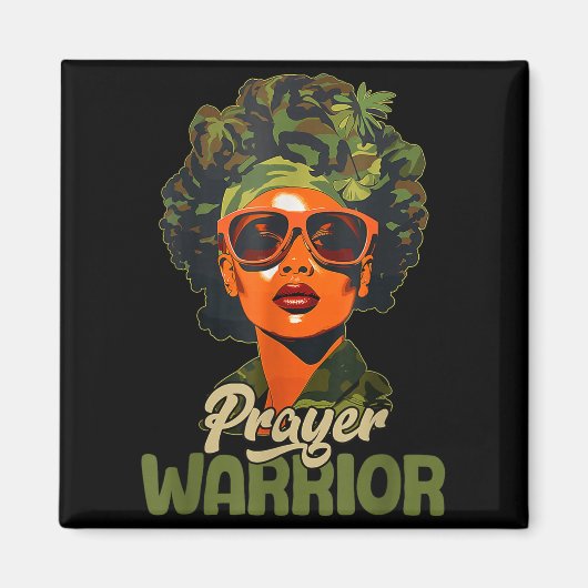 Praying Black Woman Afro Christian Sayings Prayer  Magnet (Vorne)
