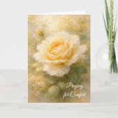 Praying for Comfort Christian Yellow Rose Sympathy Karte (Vorderseite)