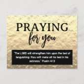 Praying For You Gold Get Well Soon Bible Verse Postkarte (Vorderseite)