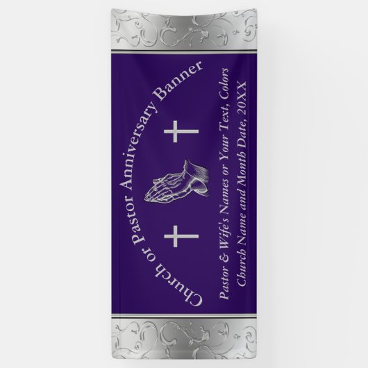 Praying Handpastor oder Church Anniversary Banner (Vertikal)