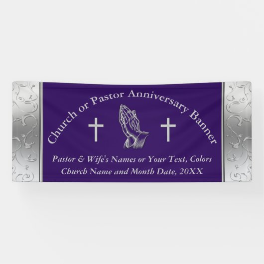 Praying Handpastor oder Church Anniversary Banner (Horizontal)