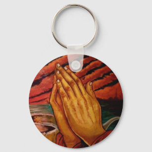 Praying Hands 2.25" Basic Button Schlüsselanhänger