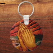 Praying Hands 2.25" Basic Button Schlüsselanhänger (Vorderseite)