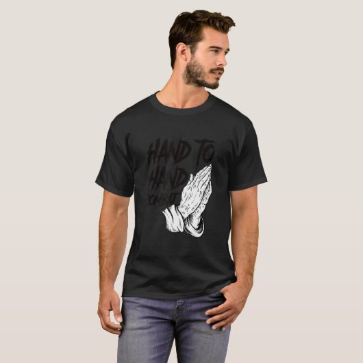 Praying Hands Christian Hand To Hand Combat T-Shirt (Vorne ganz)