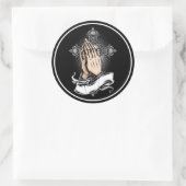 Praying Hands Classic Round Aufkleber (Tasche)