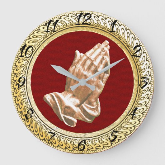 PRAYING HANDS GROßE WANDUHR (Vorderseite)
