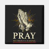 Praying Hands Jesus Cross Rosary Faith Devotion Pr Magnet (Vorne)